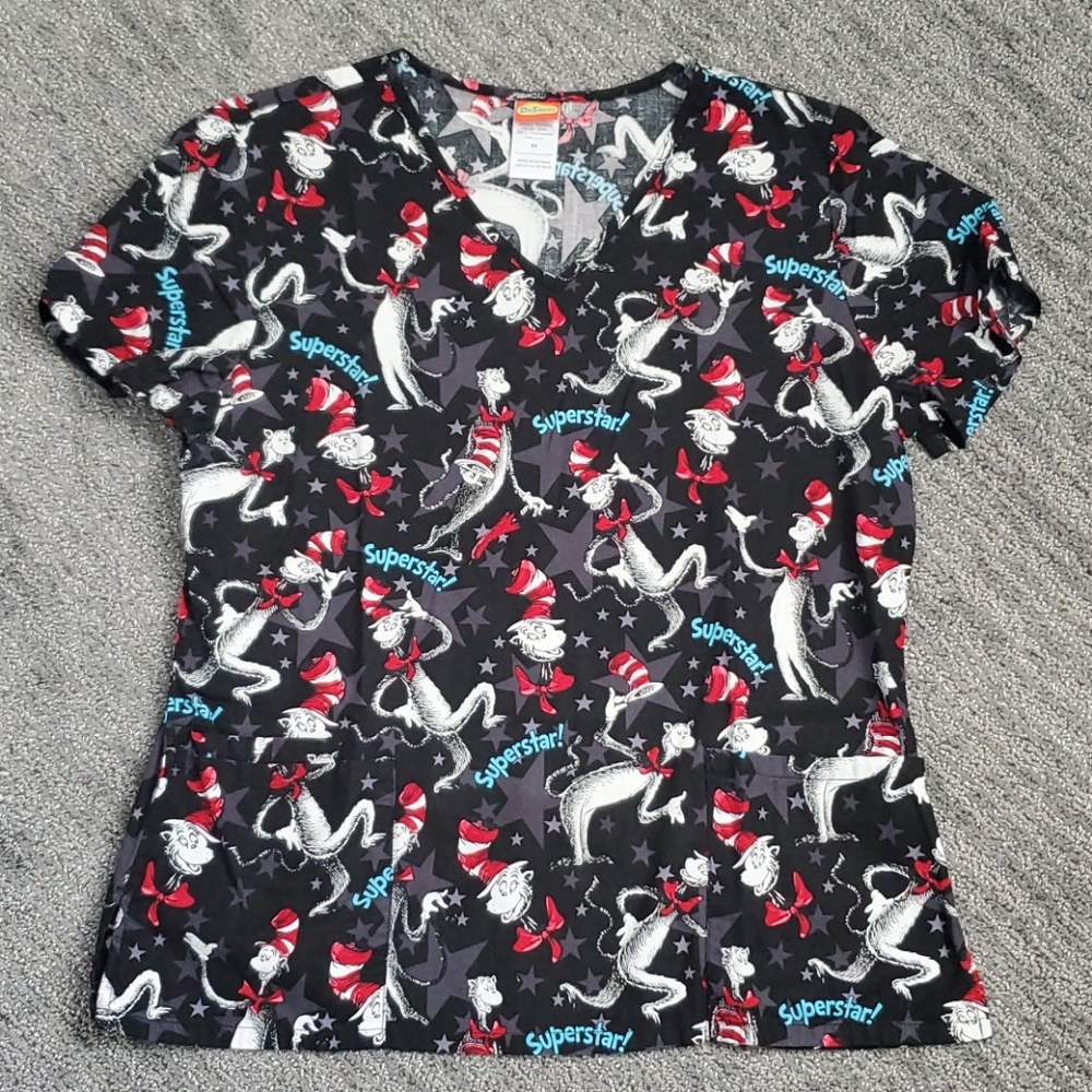 Scrub top Dr. Seuss superstar print